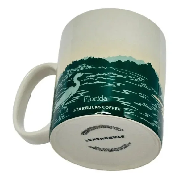 Starbuck Mug Florida 16 Fl Oz 2011 Collector Series Alligator Ceramic - Picture 3 of 7